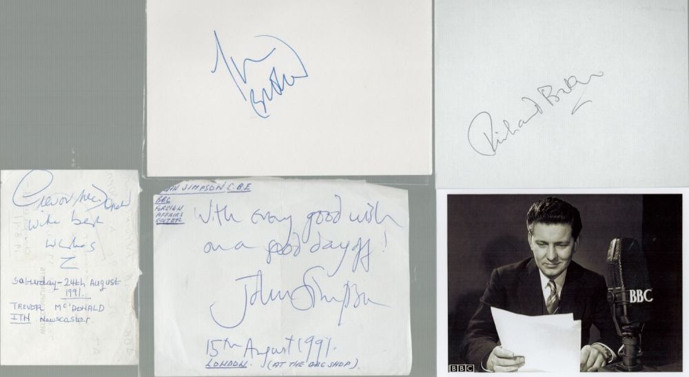 Lot 281: TV Presenters Collection of signed album pages. Signatures...