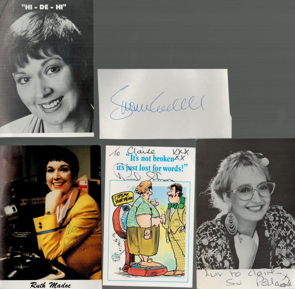Lot 292: Hi-de-Hi! Small collection of signed album pages. Signatures...