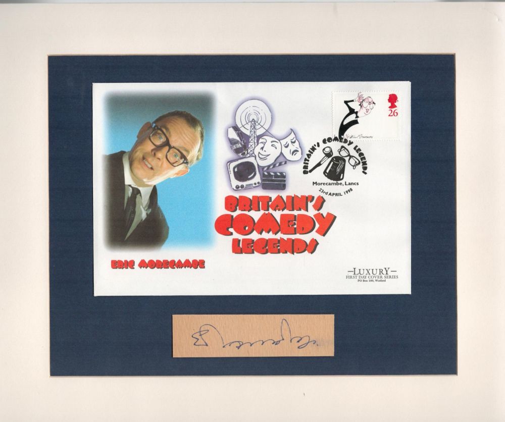 Lot 332: British Comedian Eric Morecambe Signed Signature Piece with...