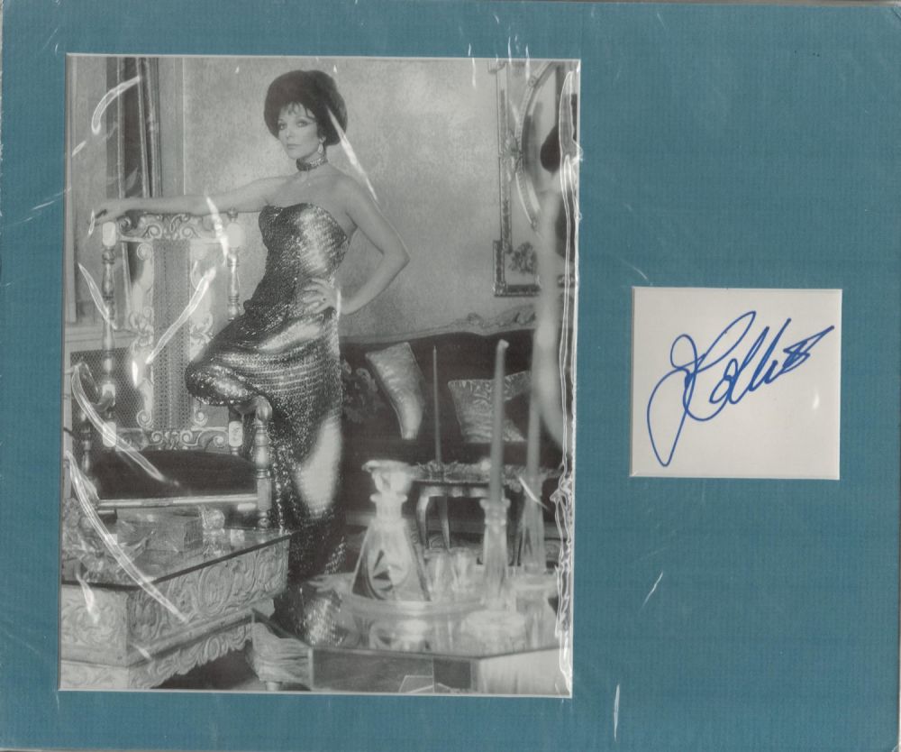 Lot 336: Joan Collins Signed Signature Piece with Black and...