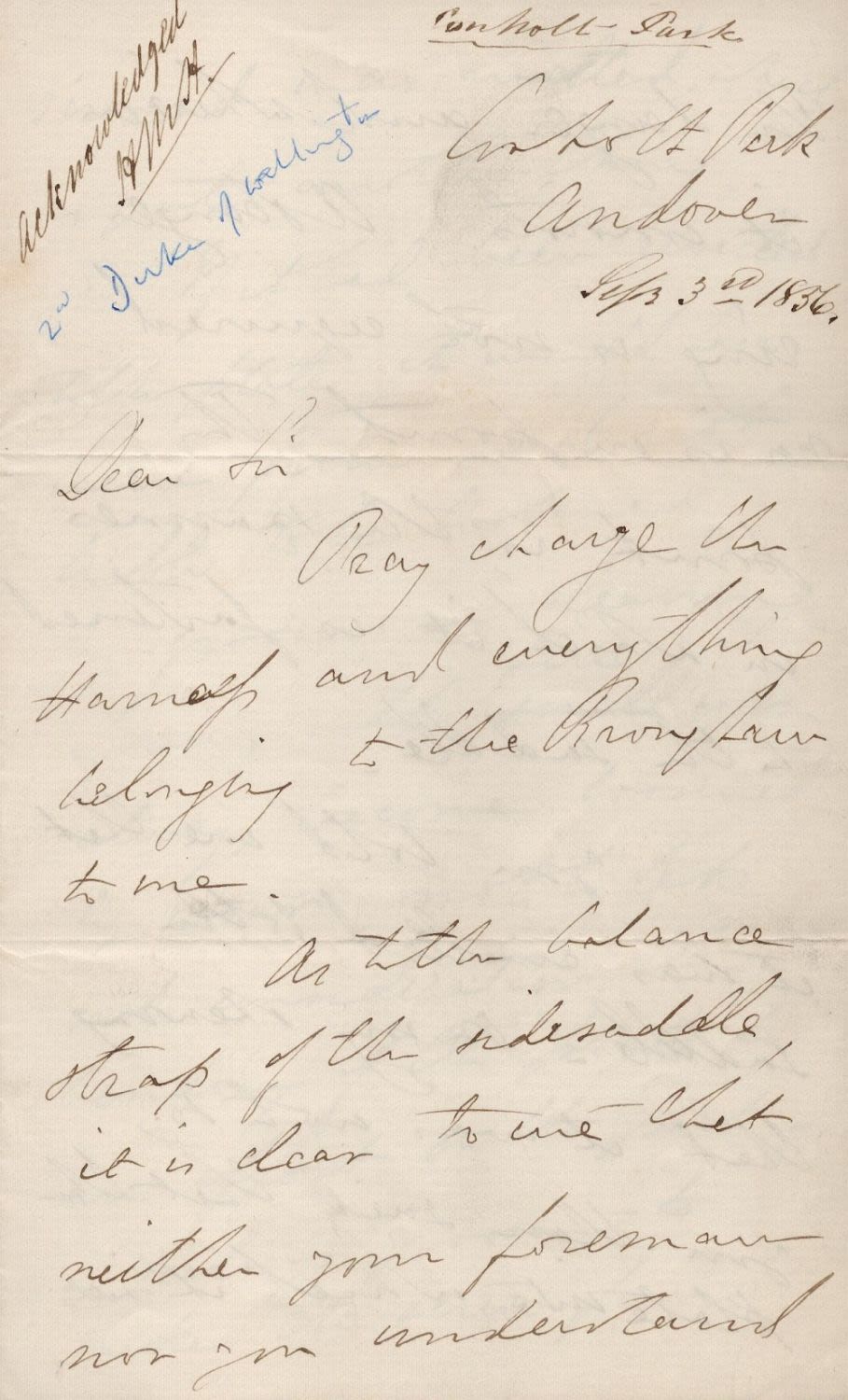 Lot 337: 2nd Duke of Wellington Signed Handwritten Letter Circa...