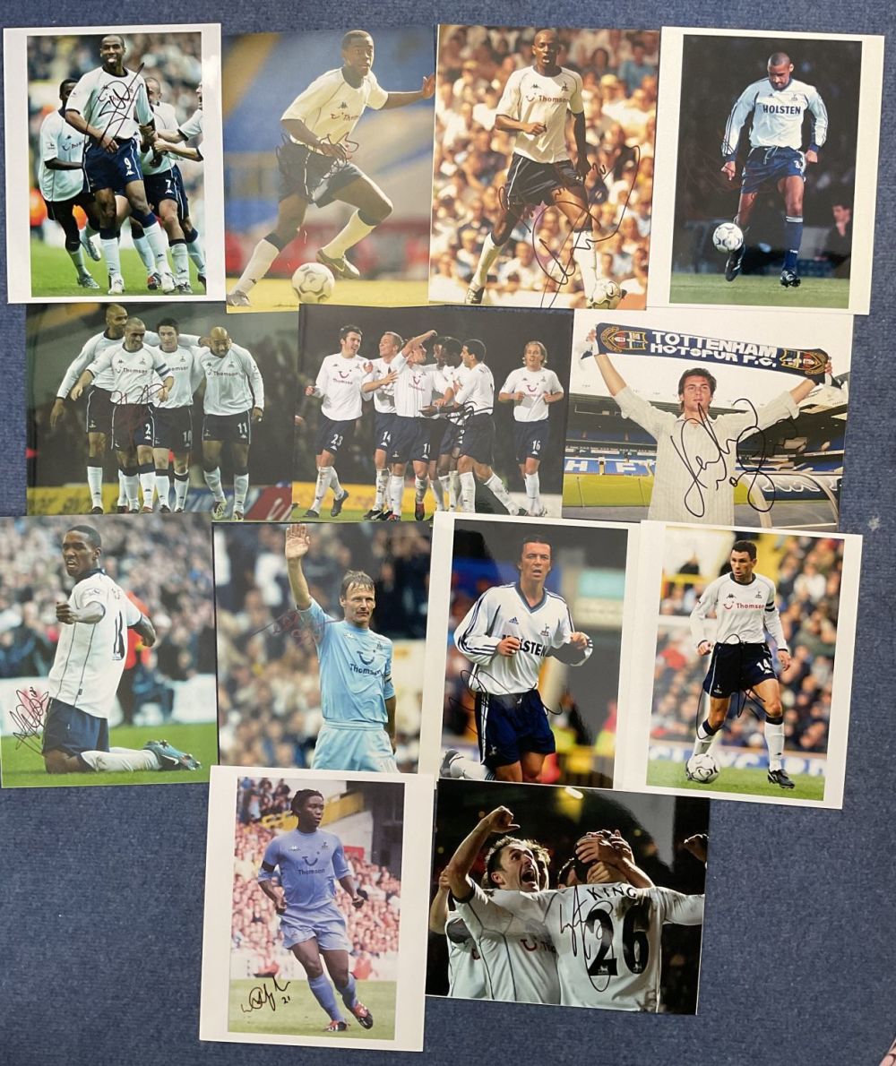 Lot 338: Football Collection of 13 Signed THFC 10x8 inch...