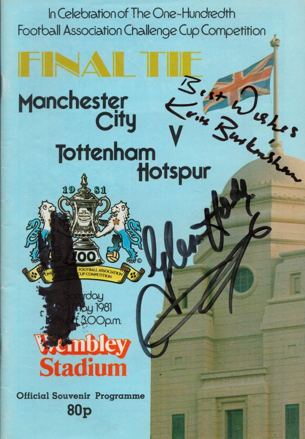Lot 349: Football Keith Burkinshaw and Glen Hoddle Signed Man...
