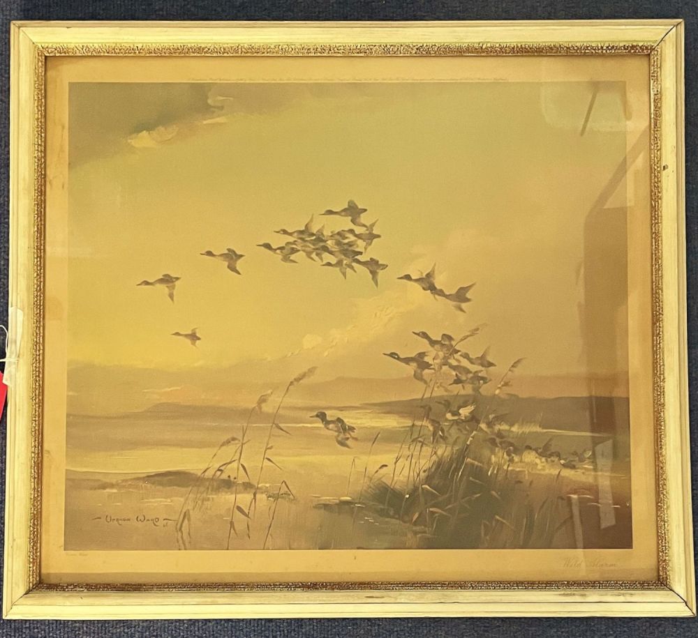 Lot 352: Artist Vernon Ward Colour Print titled Wild Alarm....