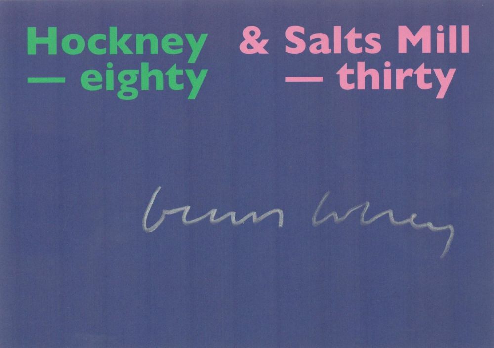 Lot 355: David Hockney, a signed (in silver ink) promotional...