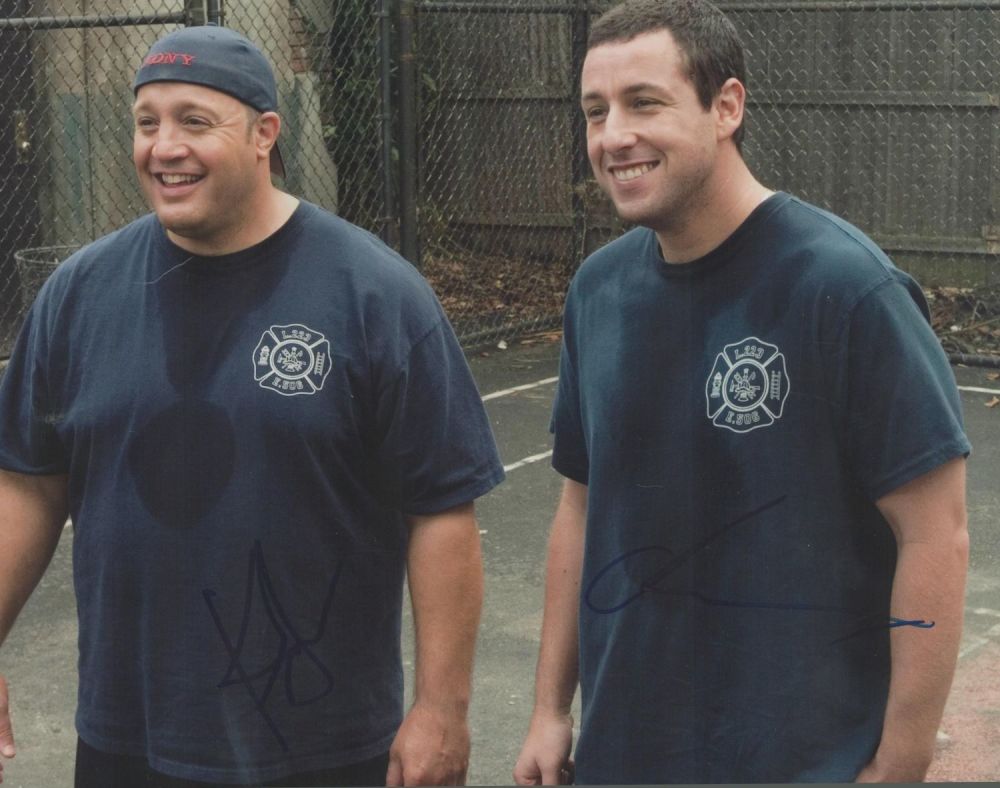 Lot 357: Adam Sandler and Kevin James Signed 10x8 inch...