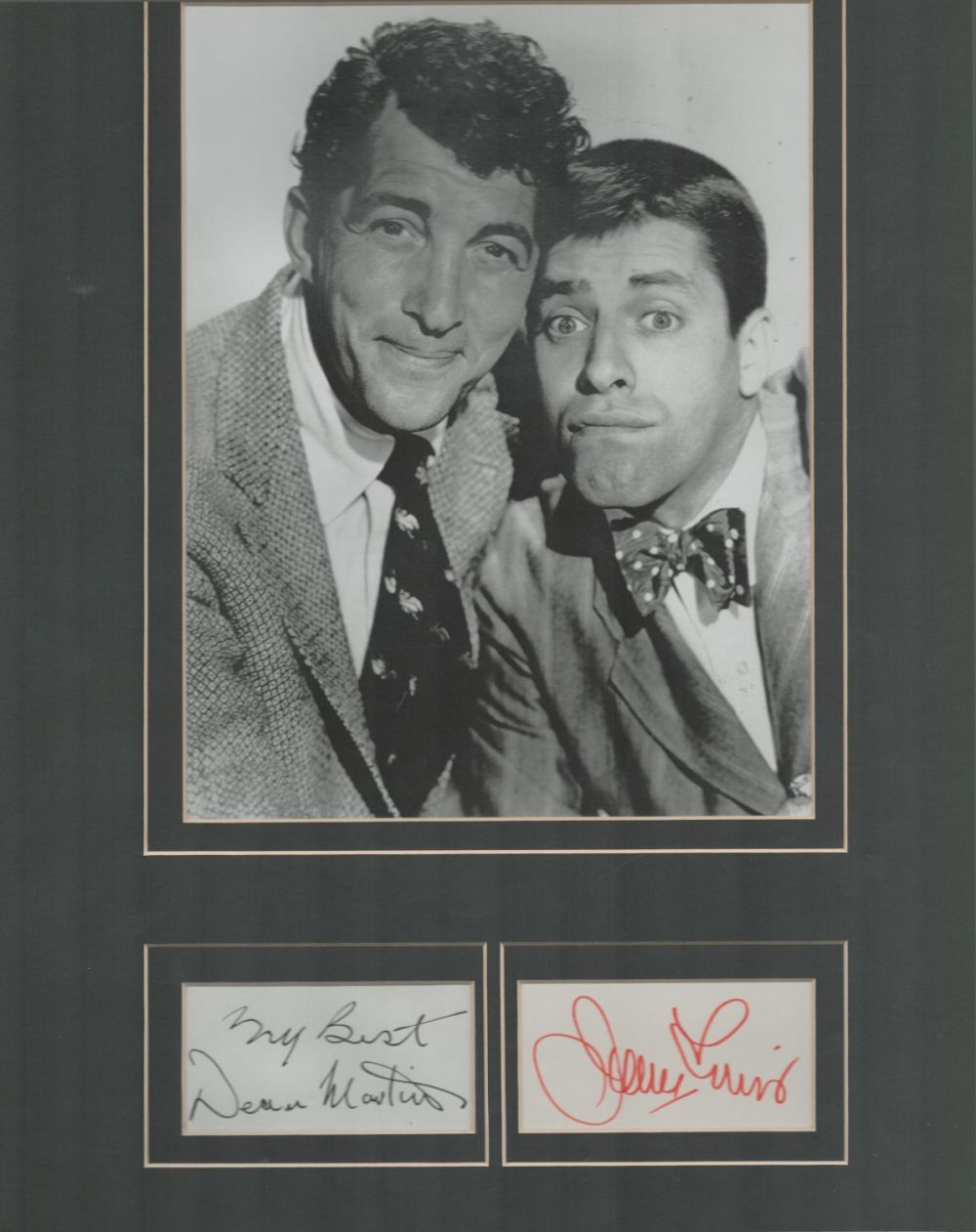 Lot 361: Dean Martin and Jerry Lewis Signed Signature Pieces...