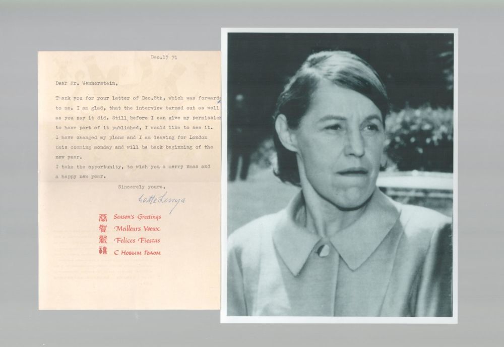 Lot 383: Austrian-American singer, diseuse, and actress Lotte Lenya Signed...