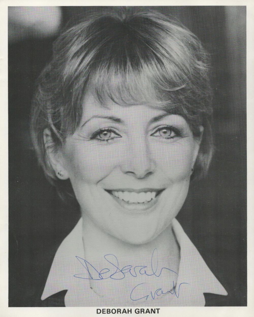 Lot 395: English Actress Deborah Grant Signed 10x8 inch Black...