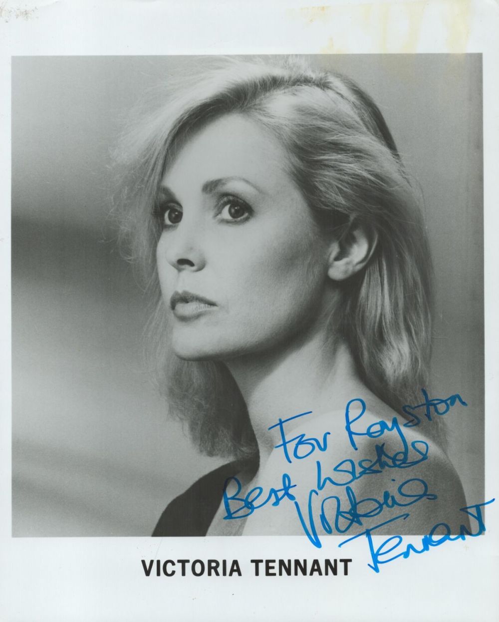 Lot 396: British Actress Victoria Tennant Signed 10x8 inch Black...