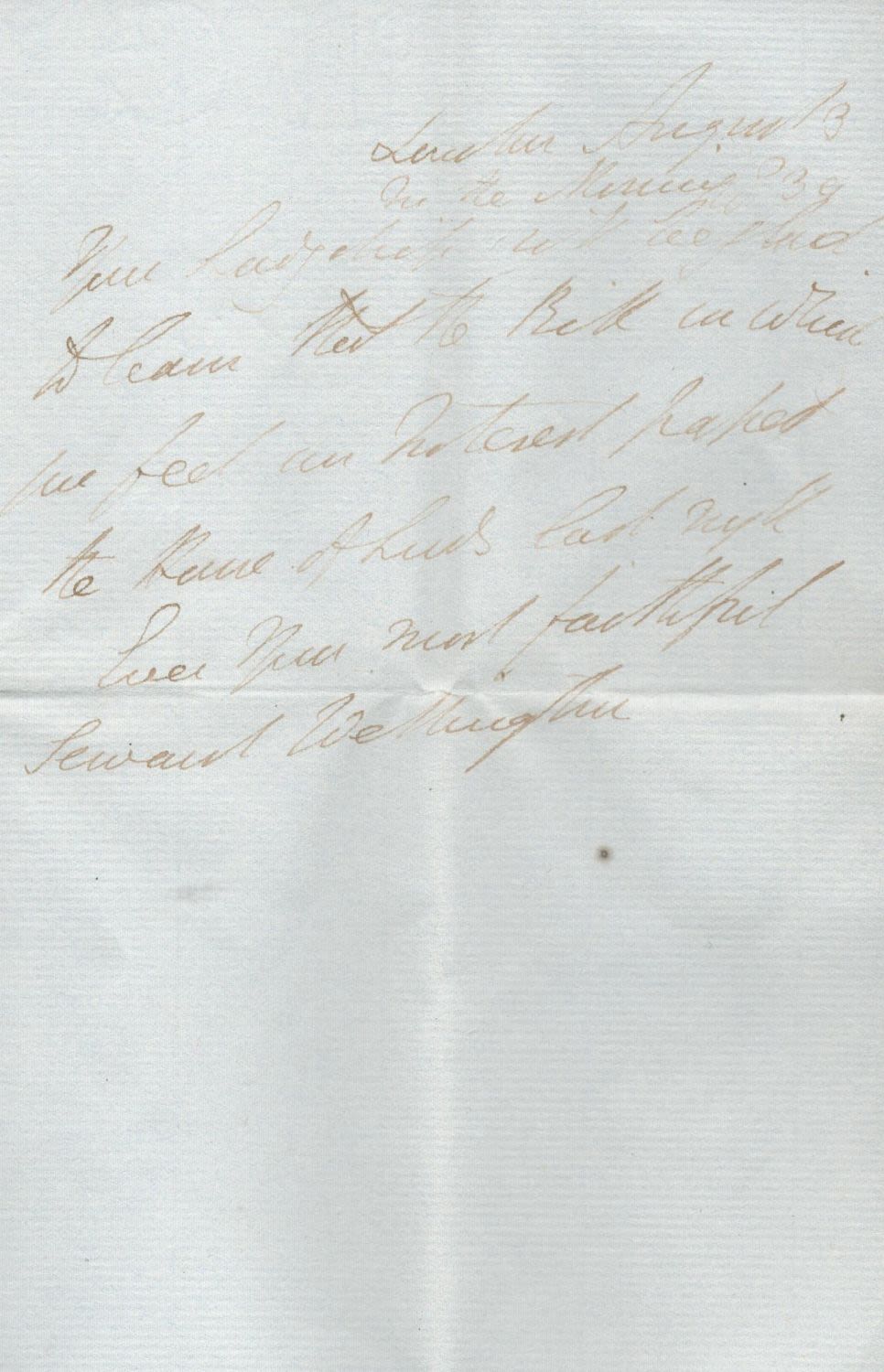 Lot 437: 2nd Duke of Wellington Signed Handwritten Short Letter...