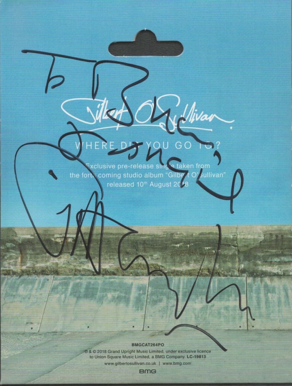 Lot 451: Irish singer-songwriter Gilbert O'Sullivan Signed Where Did You...
