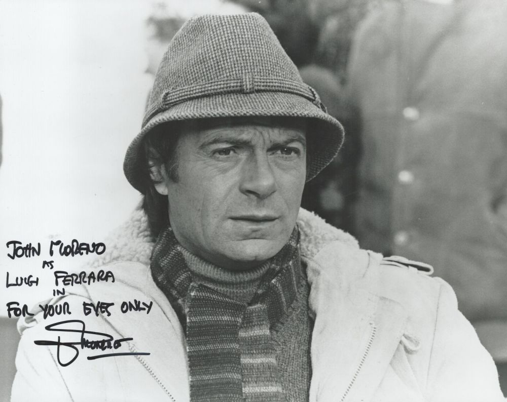 Lot 458: British Actor John Moreno Signed 10x8 inch Black...