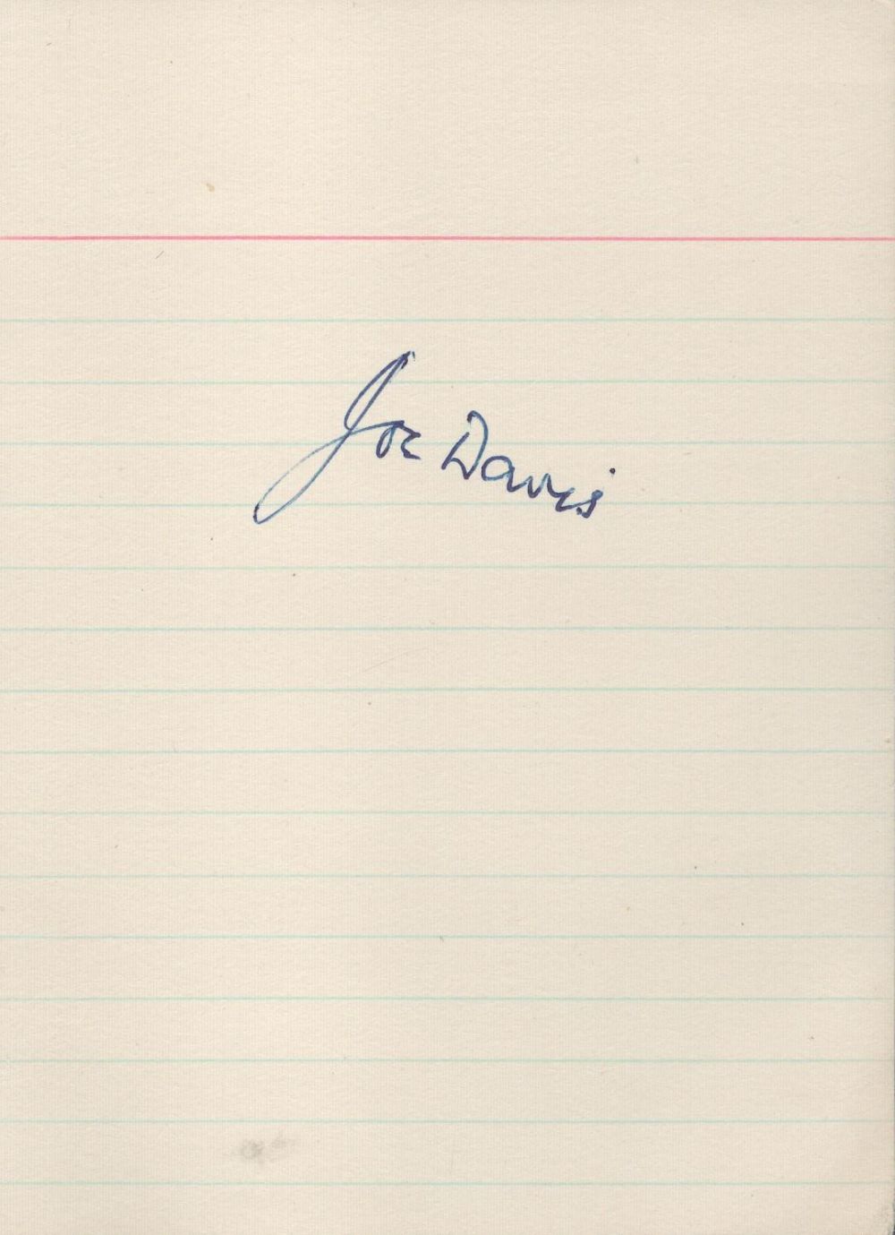Lot 459: English Snooker Legend Joseph Davis OBE Signed 5x4...