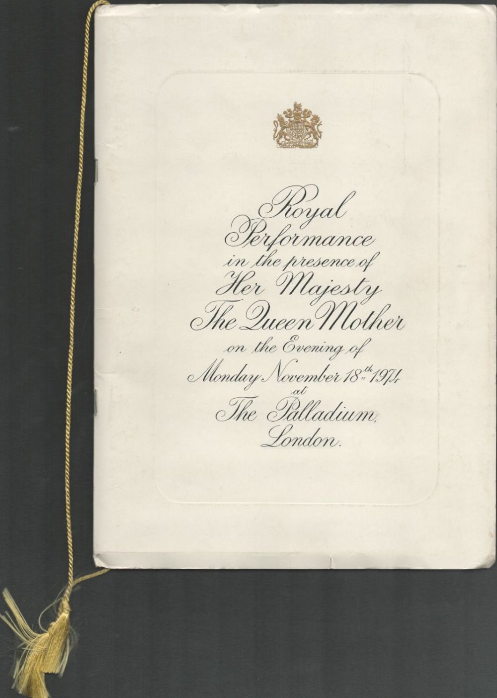 Lot 498: The London Palladium Royal Performance Programme From Monday...