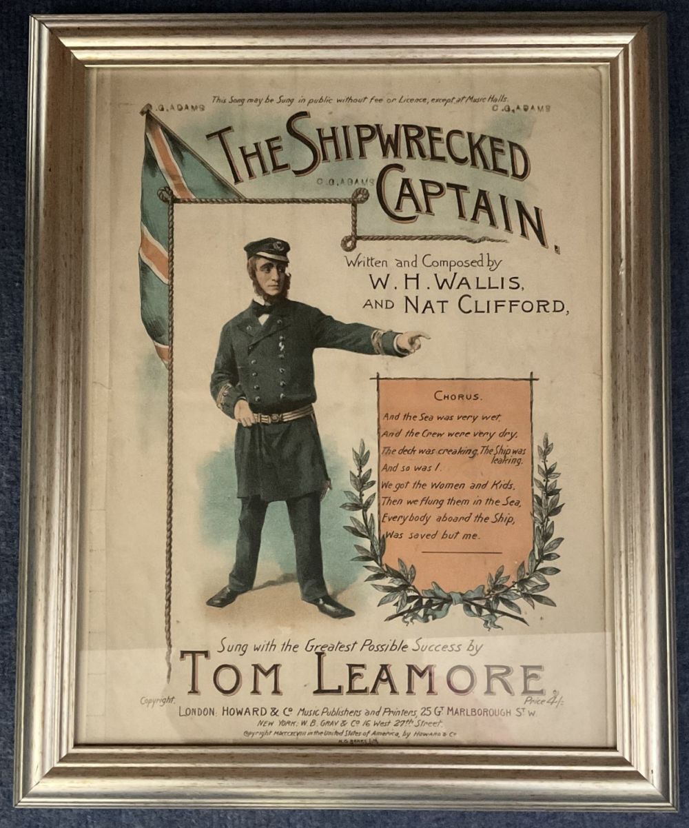 Lot 508: Vintage The Shipwrecked Captain Music Sheet Sung by...