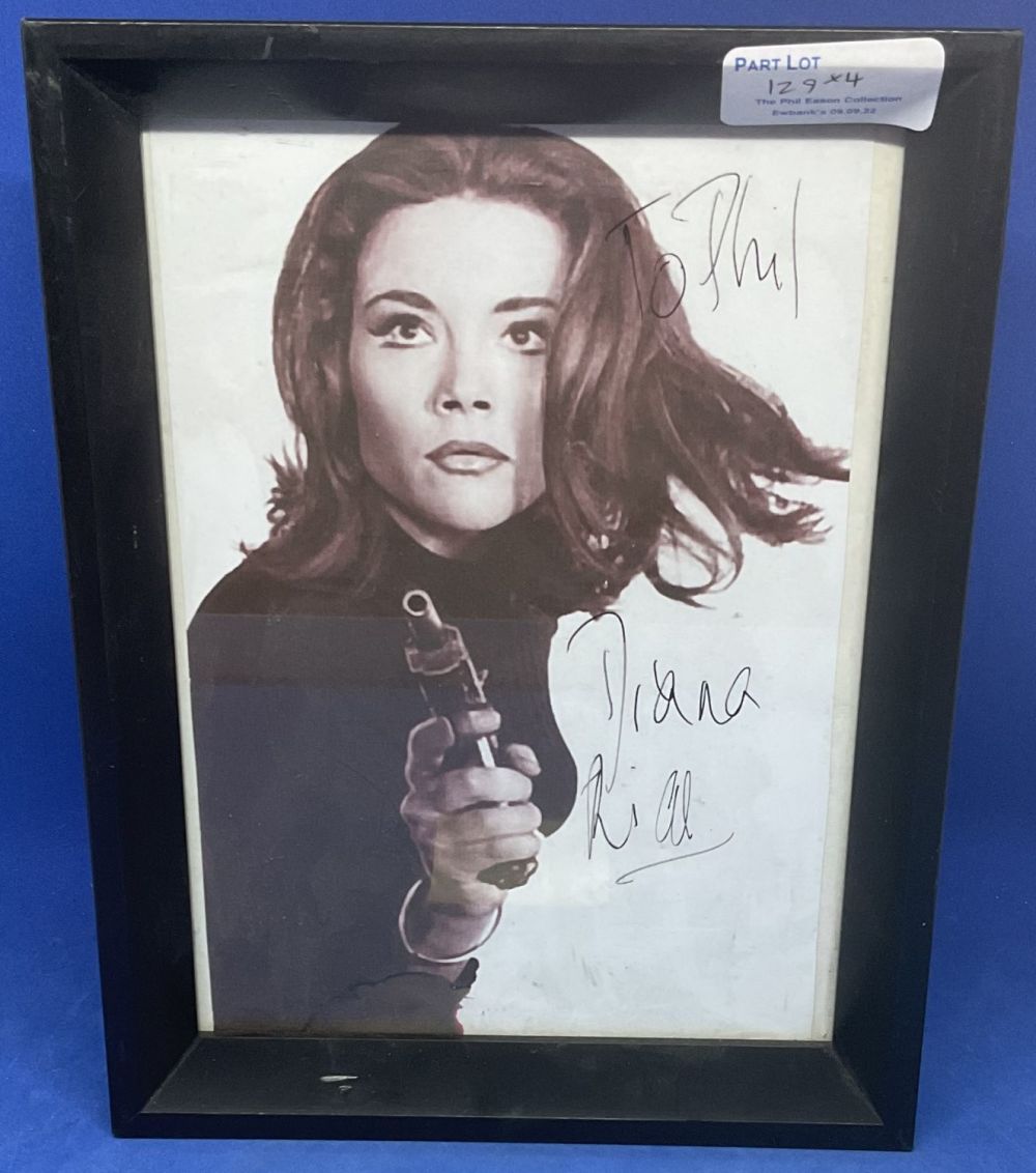 Lot 521: British Actress Diana Rigg Signed Black and White...