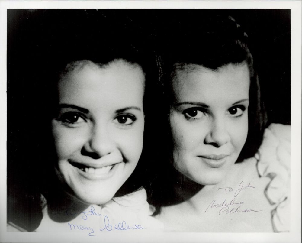 Lot 530: Mary and Madeline Collinson Signed 10x8 Black and...