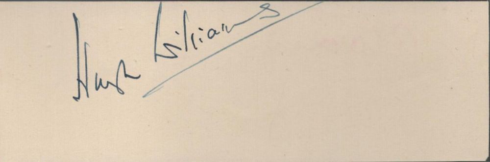 Lot 542: British Actor Hugh Williams Signed Signature Piece. Measures...