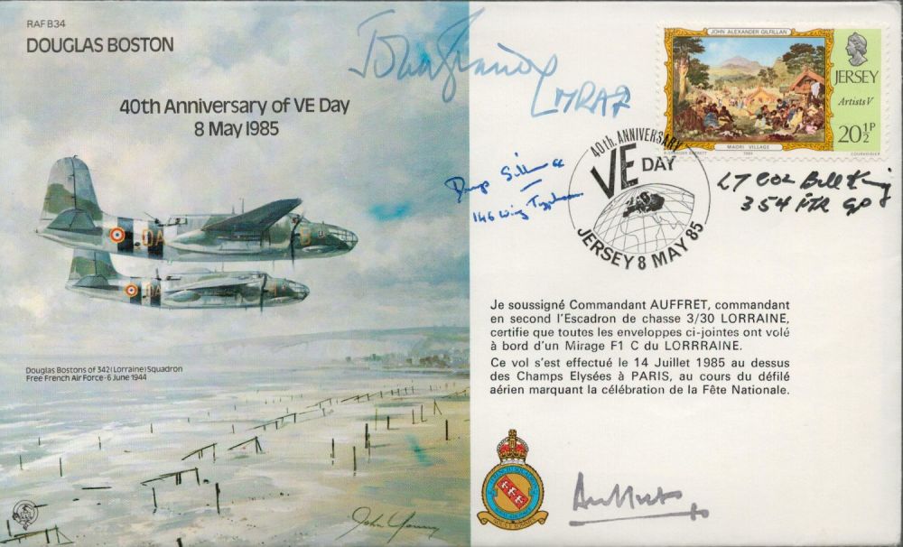 Lot 549: WW2 RAF Four Signed 40th Anniversary of VE...