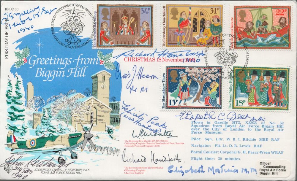 Lot 553: WW2 Nine Signed Greetings From Biggin Hill Christmas...