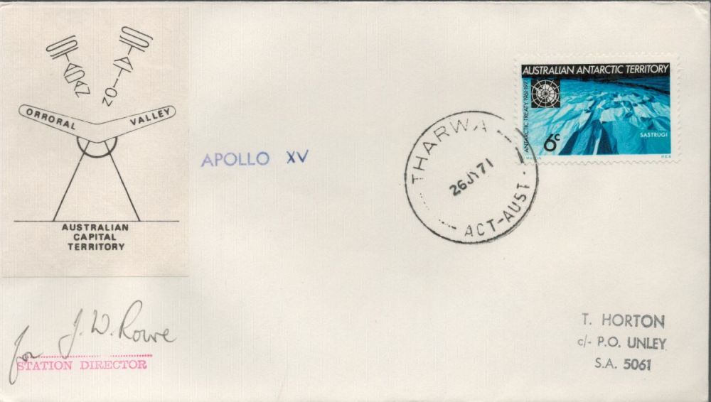 Lot 554: Apollo XV Station Commander JW Rowe Signed Australian...