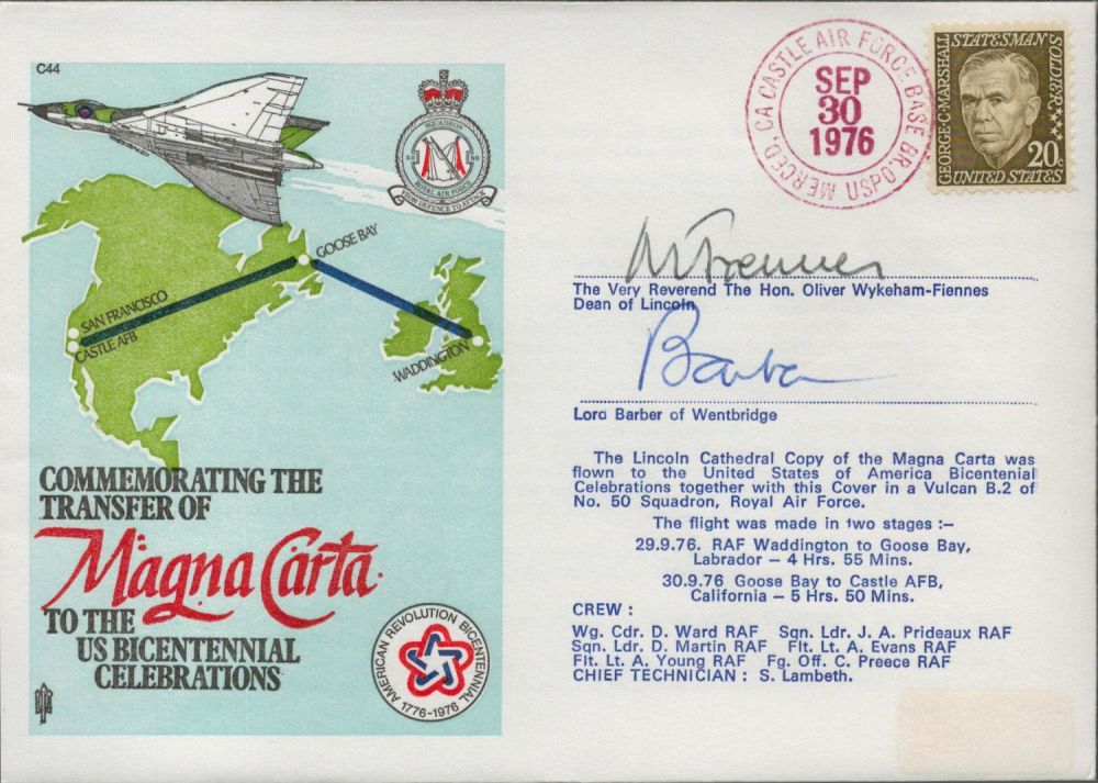 Lot 560: Rev The Hon Oliver Wykeham-Fiennes and Lord Barber...