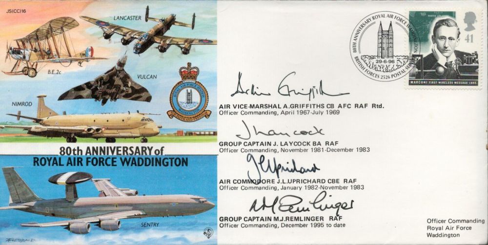 Lot 568: RAF Four Signed 80th anniversary of RAF Waddington...