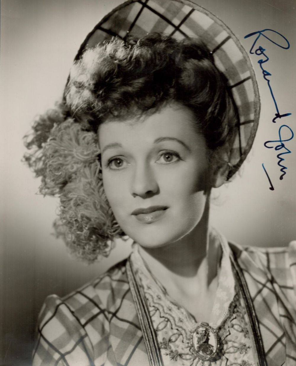 Lot 579: English Actress Rosamund John Signed 10x8 inch Vintage...
