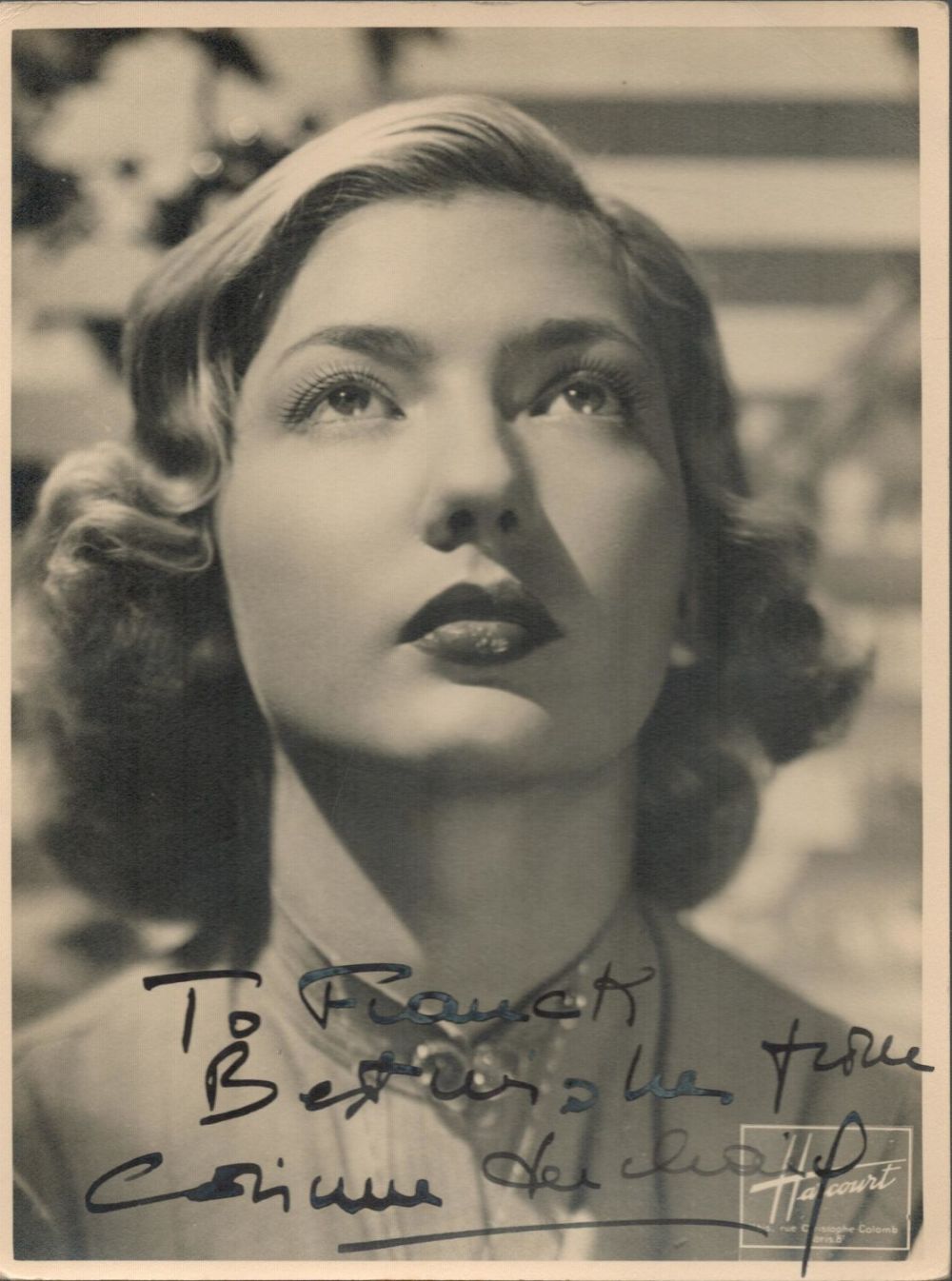 Lot 582: French Actress Corine Luchaire Signed 10x8 Vintage Black...