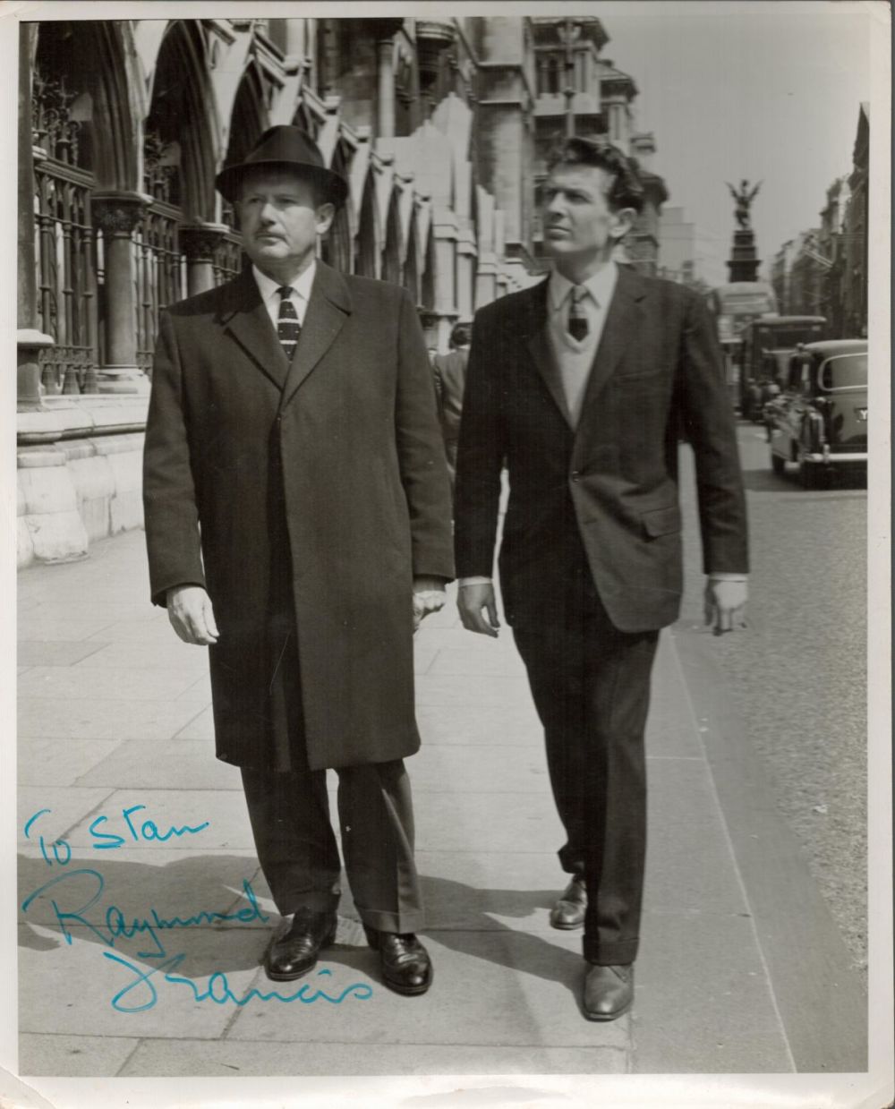 Lot 584: British Actor Raymond Francis Signed 10x8 inch Black...