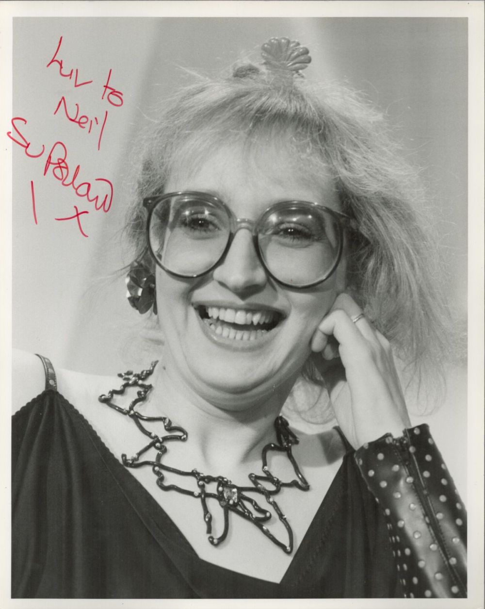 Lot 593: English Actress and Singer Su Pollard Signed 10x8...