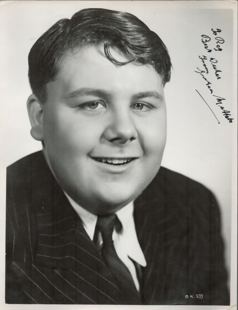 Lot 594: British Comedy Actor Graham Moffatt Signed 10x8 inch...