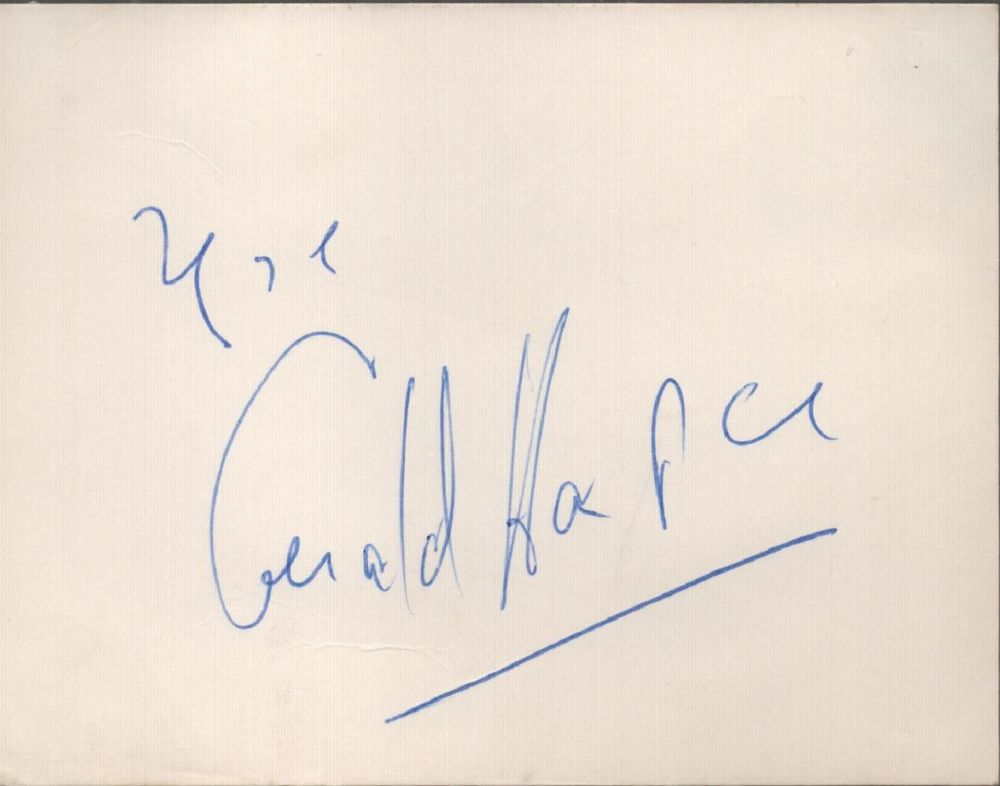 Lot 603: English Actor Gerald Harper Signed 4x3 inch White...