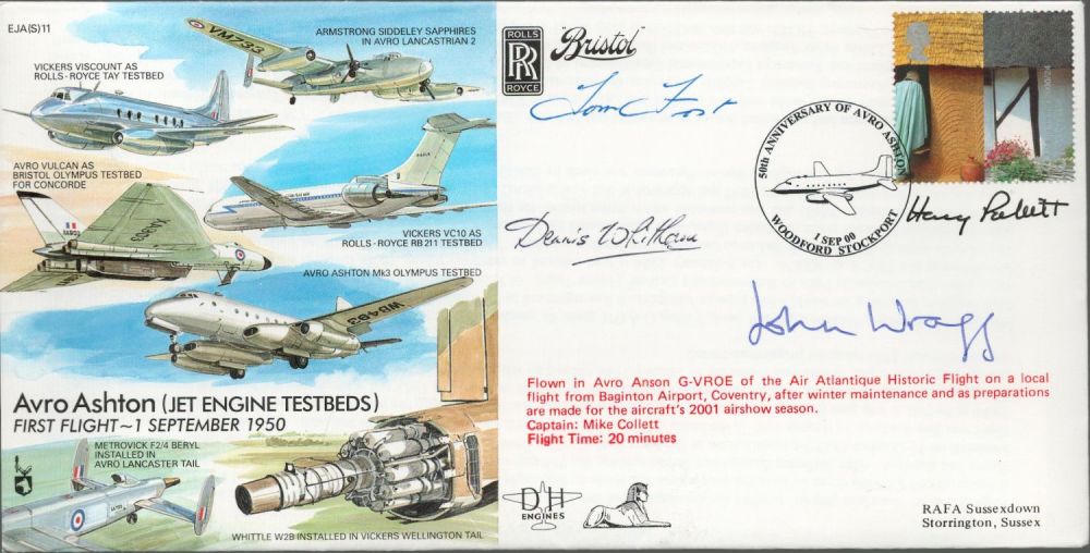 Lot 616: RAF Four Signed Avro Ashton (Jet Engine Testbeds)...