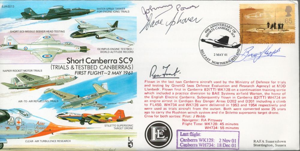 Lot 628: Four Signed Short Canberra SC9 First Flight 2nd...