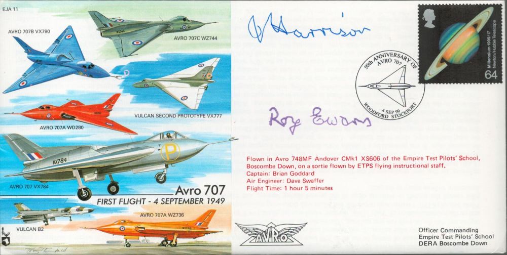 Lot 632: Jimmy Harrison OBE Signed Avro 707 First Flight...
