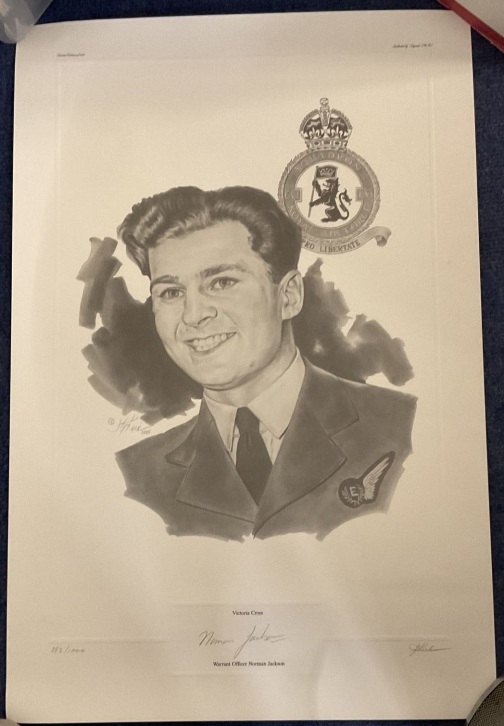Lot 639: Warrant Officer Norman Jackson Signed KG Keck Black...