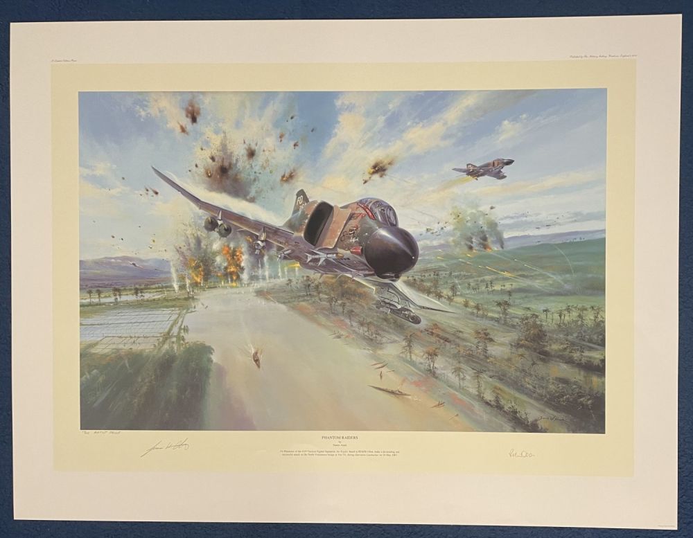 Lot 665: USAF ACE Robin Olds and Artist Signed Phantom...