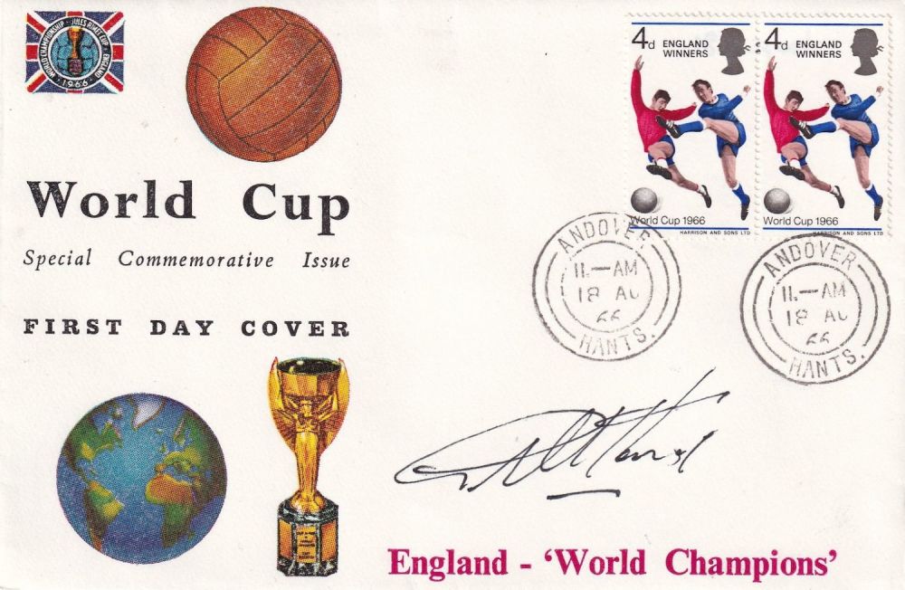 Lot 55: Geoff Hurst, 1966 World Cup Winner, Signed FDC....