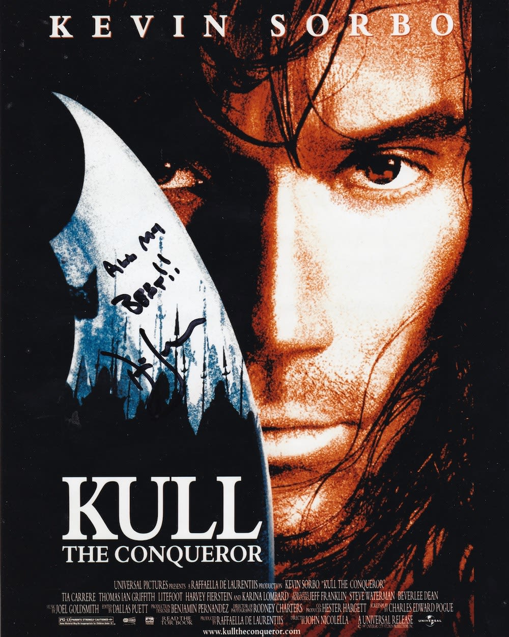 Lot 80: Kevin Sorbo, Kull Actor 10x8 inch Signed Promo...