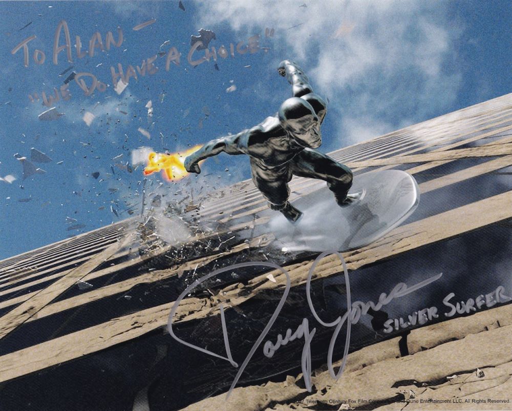 Lot 97: Doug Jones, Silver Surfer Actor, 10x8 inch Signed...