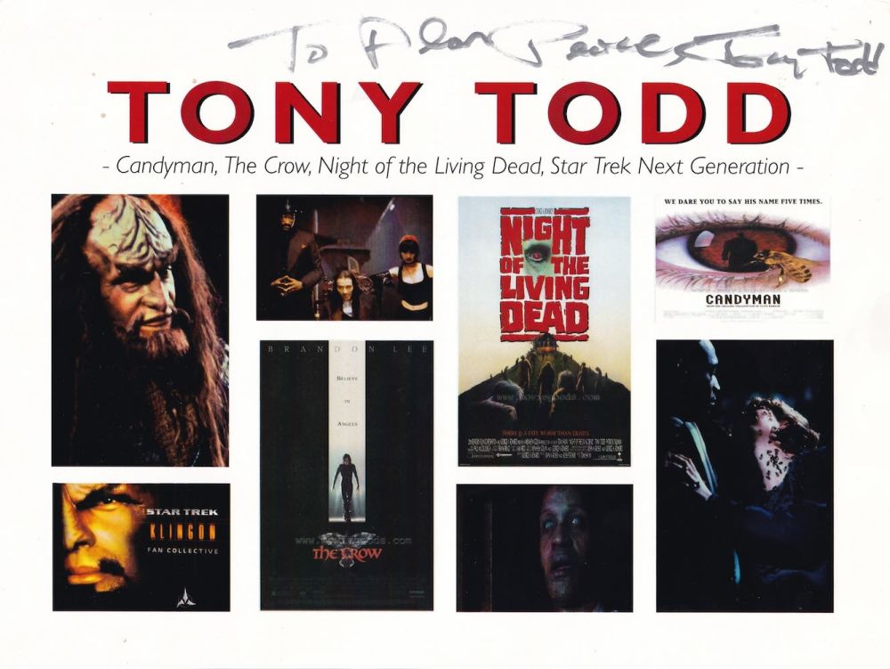 Lot 101: Tony Todd, , Hollywood Actor, 10x8 inch Signed...