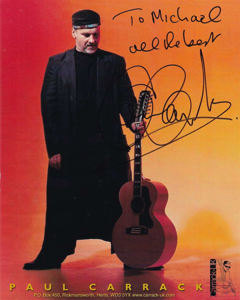 Lot 111: Paul Carrack, British Singer Songwriter, 10x8 inch Signed...