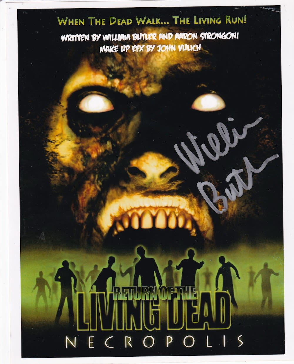 Lot 153: William Butler, Living Dead Screen Writer, 10x8 inch...