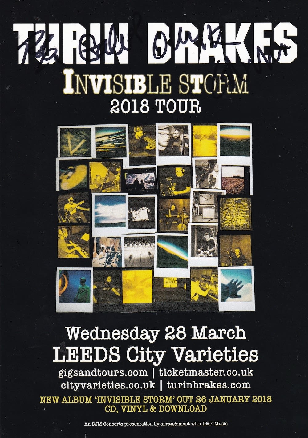 Lot 166: Turin Brakes, Signed Concert Flyer, 7x5 inch Signed...
