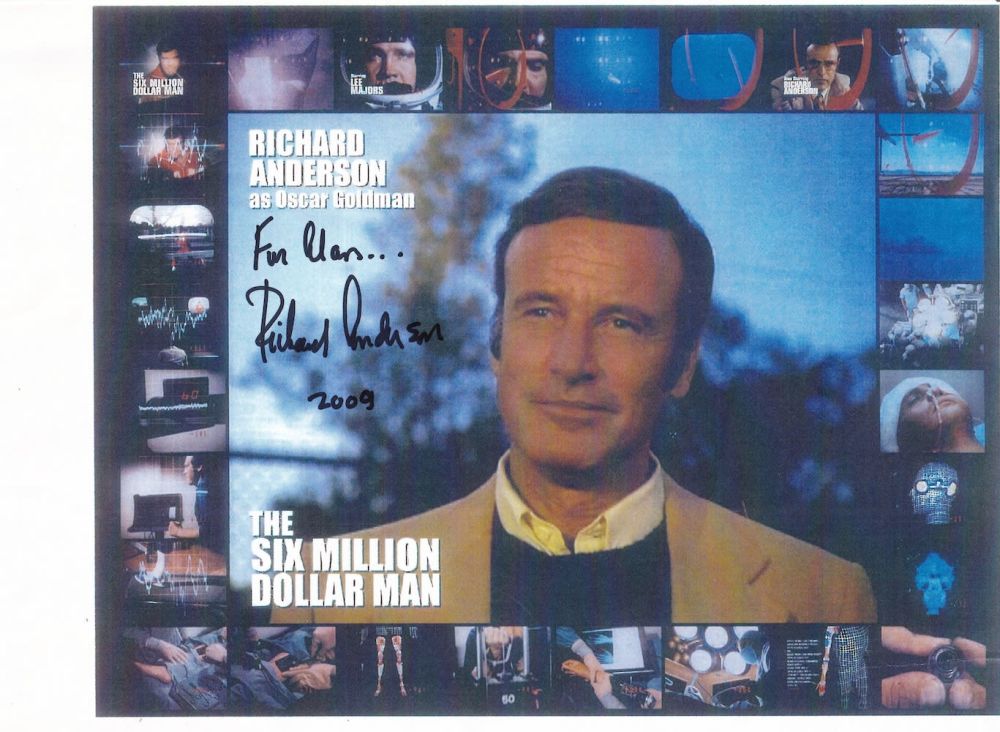 Lot 176: Richard Anderson, Six Million Dollar Man, 10x8 inch...