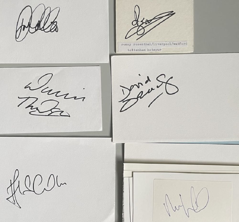 Lot 266: Liverpool FC Footballers, 25+ Signed Cards, Pages and...