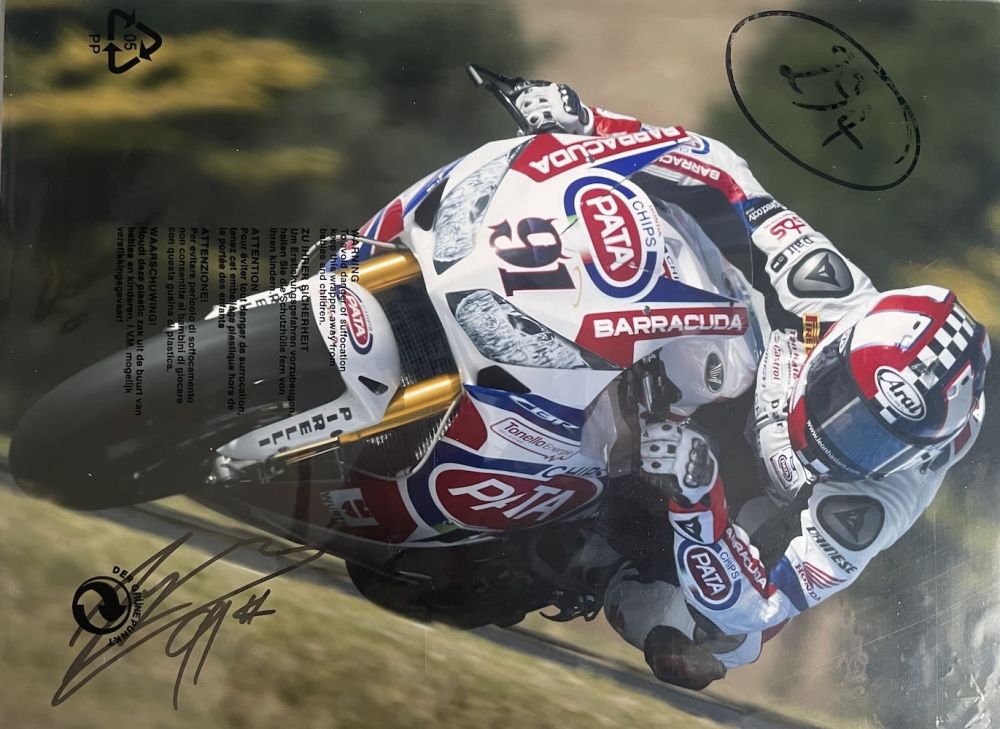 Lot 294: Leon Haslam, British Motorbike Road Racer, Extra Large...
