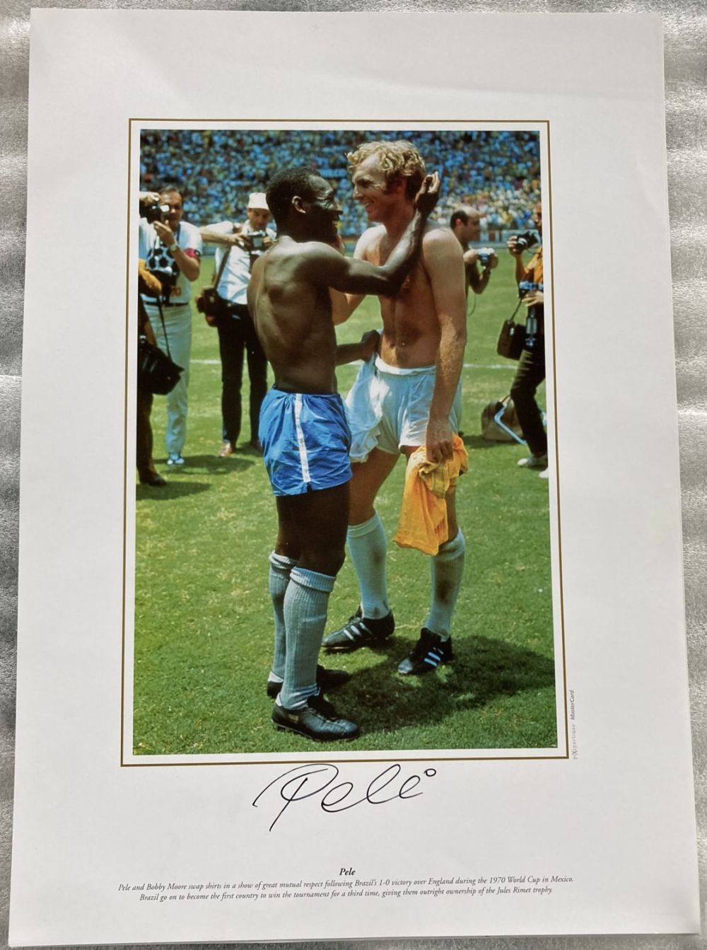 Lot 62: Football legend Pele signed 16 x 12 inch...